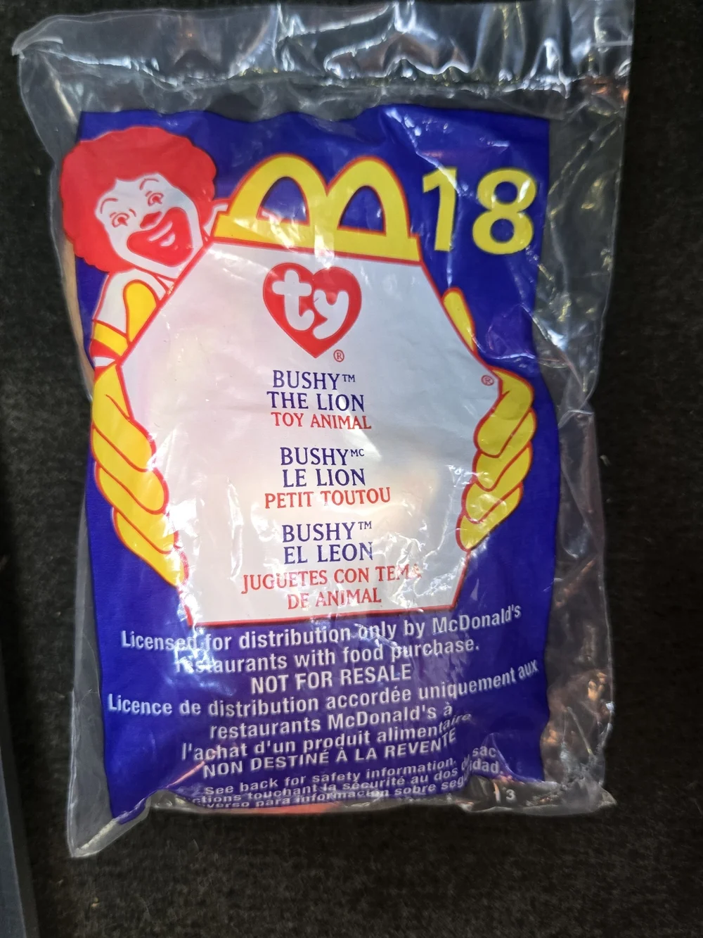 McDonald's Blue & Yellow Ty Bushy the Lion Toy Pack